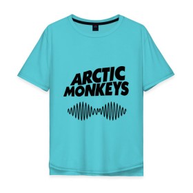 Мужская футболка хлопок Oversize с принтом Arctic monkeys wave , 100% хлопок | свободный крой, круглый ворот, “спинка” длиннее передней части | Тематика изображения на принте: arctic monkeys