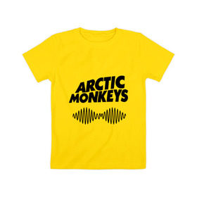 Детская футболка хлопок с принтом Arctic monkeys wave , 100% хлопок | круглый вырез горловины, полуприлегающий силуэт, длина до линии бедер | Тематика изображения на принте: arctic monkeys