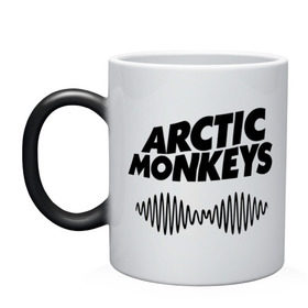 Кружка хамелеон с принтом Arctic monkeys wave , керамика | меняет цвет при нагревании, емкость 330 мл | Тематика изображения на принте: arctic monkeys