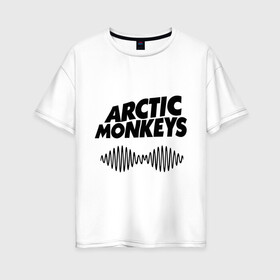 Женская футболка хлопок Oversize с принтом Arctic monkeys wave , 100% хлопок | свободный крой, круглый ворот, спущенный рукав, длина до линии бедер
 | Тематика изображения на принте: arctic monkeys