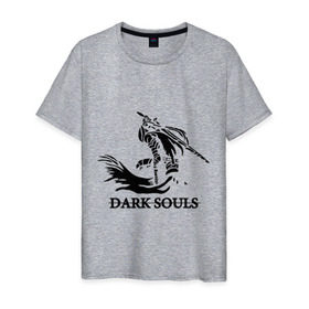 Мужская футболка хлопок с принтом Dark Souls , 100% хлопок | прямой крой, круглый вырез горловины, длина до линии бедер, слегка спущенное плечо. | Тематика изображения на принте: dark souls