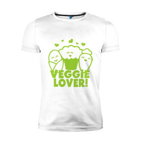 Мужская футболка премиум с принтом Veggie lover (овощелюб) , 92% хлопок, 8% лайкра | приталенный силуэт, круглый вырез ворота, длина до линии бедра, короткий рукав | Тематика изображения на принте: fruits | health | lover | vegan | vegetables | vegetarian | veggie | веган | вегетарианец | диета | здоровье | овощ | фрукт