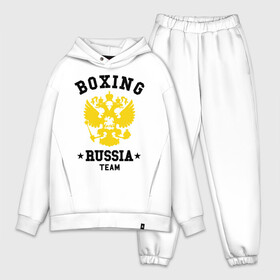 Мужской костюм хлопок OVERSIZE с принтом Boxing Russia Team ,  |  | boxing | russia | team | бокс | герб | орел | россия | русский