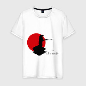 Мужская футболка хлопок с принтом Японская ночная рыбалка , 100% хлопок | прямой крой, круглый вырез горловины, длина до линии бедер, слегка спущенное плечо. | Тематика изображения на принте: fishermen | жизнь | рыба | рыбак | рыбалка | солнце | туризм | удочка | укаи | япония