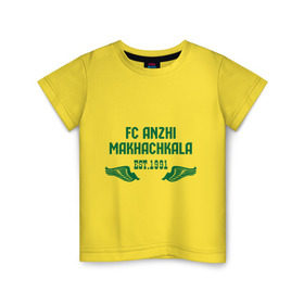 Детская футболка хлопок с принтом Anzhi Makhachkala , 100% хлопок | круглый вырез горловины, полуприлегающий силуэт, длина до линии бедер | анжи