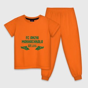Детская пижама хлопок с принтом Anzhi Makhachkala , 100% хлопок |  брюки и футболка прямого кроя, без карманов, на брюках мягкая резинка на поясе и по низу штанин
 | анжи