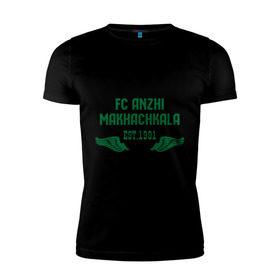 Мужская футболка премиум с принтом Anzhi Makhachkala , 92% хлопок, 8% лайкра | приталенный силуэт, круглый вырез ворота, длина до линии бедра, короткий рукав | Тематика изображения на принте: анжи