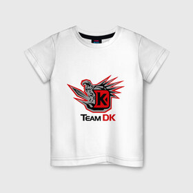 Детская футболка хлопок с принтом Team DK Dota2 , 100% хлопок | круглый вырез горловины, полуприлегающий силуэт, длина до линии бедер | Тематика изображения на принте: 