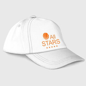 Бейсболка с принтом All stars (баскетбол) , 100% хлопок | классический козырек, металлическая застежка-регулятор размера | basketball | все | звезды | мяч