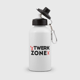 Бутылка спортивная с принтом Twerk zone , металл | емкость — 500 мл, в комплекте две пластиковые крышки и карабин для крепления | twerc | twerk | twerk dance | twerk it | twerk team | twerk zone | тверк | тверк денс