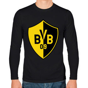 Мужской лонгслив хлопок с принтом FC Borussia Dortmund Shield , 100% хлопок |  | borussia | dortmund | fc | football | shield | клуб | фк | футбол