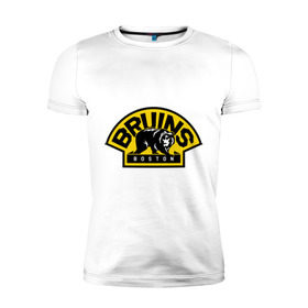 Мужская футболка премиум с принтом HC Boston Bruins Label , 92% хлопок, 8% лайкра | приталенный силуэт, круглый вырез ворота, длина до линии бедра, короткий рукав | boston | bruins | club | hockey | клуб | хоккей