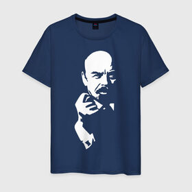 Мужская футболка хлопок с принтом Ленин , 100% хлопок | прямой крой, круглый вырез горловины, длина до линии бедер, слегка спущенное плечо. | большевик | дуля | ильич | коммунизм | ленин | ретро | ссср | фига | шиш