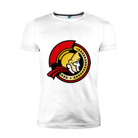 Мужская футболка премиум с принтом HC Ottawa Senators Alternative , 92% хлопок, 8% лайкра | приталенный силуэт, круглый вырез ворота, длина до линии бедра, короткий рукав | alternative | club | hockey | ottawa | senators | золото | хоккей