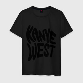 Мужская футболка хлопок с принтом kanye west , 100% хлопок | прямой крой, круглый вырез горловины, длина до линии бедер, слегка спущенное плечо. | kanye west | rap | кани вест | музыка | рэп