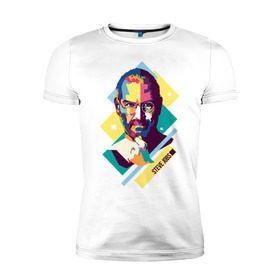 Мужская футболка премиум с принтом Steve Jobs , 92% хлопок, 8% лайкра | приталенный силуэт, круглый вырез ворота, длина до линии бедра, короткий рукав | steve jobs | wpap | знаменитости | стив джобс