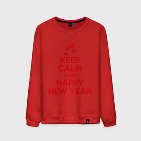 Мужской свитшот хлопок с принтом Keep calm and happy new year , 100% хлопок |  | Тематика изображения на принте: keep calm | new year | новый год | сохраняй спокойствие