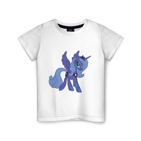 Детская футболка хлопок с принтом Принцесса Луна , 100% хлопок | круглый вырез горловины, полуприлегающий силуэт, длина до линии бедер | my little pony | луна | мой маленький пони | пони