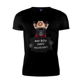 Мужская футболка премиум с принтом Bad boy , 92% хлопок, 8% лайкра | приталенный силуэт, круглый вырез ворота, длина до линии бедра, короткий рукав | bad | dog | собака