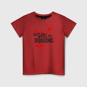 Детская футболка хлопок с принтом Девушка с драконами , 100% хлопок | круглый вырез горловины, полуприлегающий силуэт, длина до линии бедер | tatu | игра престолов | кхасили | огон | татуировка