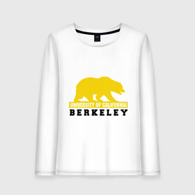 Женский лонгслив хлопок с принтом Беркли , 100% хлопок |  | bear | berkeley | беркли | институт | калифорния | медведь | студентам | университет