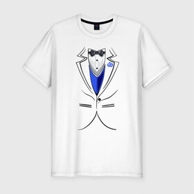 Мужская футболка премиум с принтом Костюм жениха , 92% хлопок, 8% лайкра | приталенный силуэт, круглый вырез ворота, длина до линии бедра, короткий рукав | бабочка