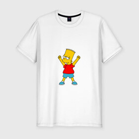 Мужская футболка премиум с принтом Барт , 92% хлопок, 8% лайкра | приталенный силуэт, круглый вырез ворота, длина до линии бедра, короткий рукав | bart | simpson