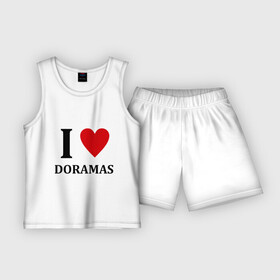 Детская пижама с шортами хлопок с принтом Я люблю дорамы ,  |  | dorama | i love korean doramas | дорама | корейский | корея