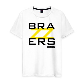 Мужская футболка хлопок с принтом Brazzers Bros , 100% хлопок | прямой крой, круглый вырез горловины, длина до линии бедер, слегка спущенное плечо. | Тематика изображения на принте: brazzers