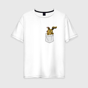 Женская футболка хлопок Oversize с принтом Springtrap в кармане FNAF , 100% хлопок | свободный крой, круглый ворот, спущенный рукав, длина до линии бедер
 | fnaf | springtrap | карман | фнаф
