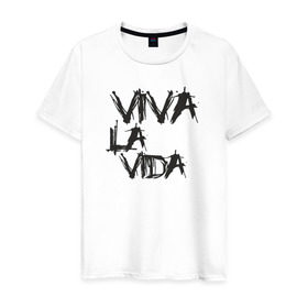 Мужская футболка хлопок с принтом Viva La Vida , 100% хлопок | прямой крой, круглый вырез горловины, длина до линии бедер, слегка спущенное плечо. | coldplay | ghost stories | mylo xyloto | parachutes