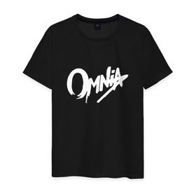 Мужская футболка хлопок с принтом Omnia , 100% хлопок | прямой крой, круглый вырез горловины, длина до линии бедер, слегка спущенное плечо. | dj | omnia | trance