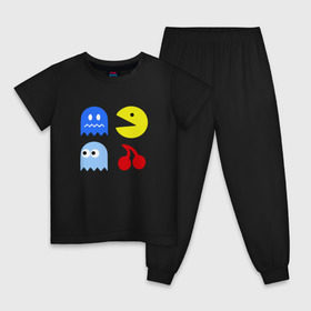 Детская пижама хлопок с принтом Packman , 100% хлопок |  брюки и футболка прямого кроя, без карманов, на брюках мягкая резинка на поясе и по низу штанин
 | pack man | packman | денди | пакман | пэкмэн