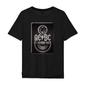 Мужская футболка хлопок Oversize с принтом Let there be rock , 100% хлопок | свободный крой, круглый ворот, “спинка” длиннее передней части | Тематика изображения на принте: acdc | metall | метал | рок группы | траш