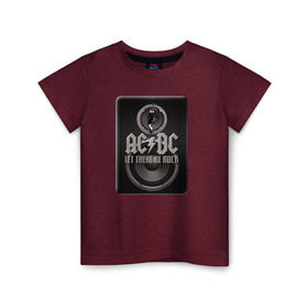 Детская футболка хлопок с принтом Let there be rock , 100% хлопок | круглый вырез горловины, полуприлегающий силуэт, длина до линии бедер | acdc | metall | метал | рок группы | траш