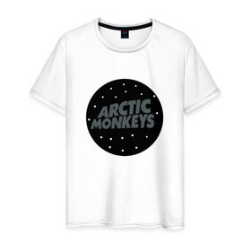 Мужская футболка хлопок с принтом Arctic Monkeys , 100% хлопок | прямой крой, круглый вырез горловины, длина до линии бедер, слегка спущенное плечо. | Тематика изображения на принте: arctic monkeys  британская инди рок группаmonkeys | джейм кук