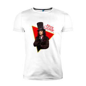 Мужская футболка премиум с принтом Alice Cooper , 92% хлопок, 8% лайкра | приталенный силуэт, круглый вырез ворота, длина до линии бедра, короткий рукав | alice cooper | metal | rock | метал | рок | рок музыка | элис купер
