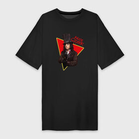 Платье-футболка хлопок с принтом Alice Cooper ,  |  | alice cooper | metal | rock | метал | рок | рок музыка | элис купер