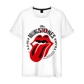 Мужская футболка хлопок с принтом Rolling Stones , 100% хлопок | прямой крой, круглый вырез горловины, длина до линии бедер, слегка спущенное плечо. | rolling stones