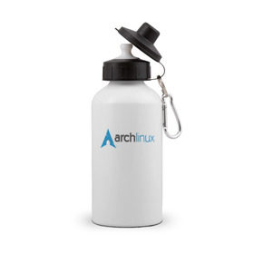 Бутылка спортивная с принтом Arch Linux , металл | емкость — 500 мл, в комплекте две пластиковые крышки и карабин для крепления | linux | баш | линукс | ос
