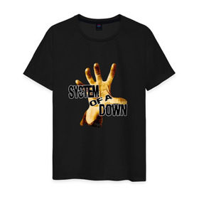 Мужская футболка хлопок с принтом System Of A Down , 100% хлопок | прямой крой, круглый вырез горловины, длина до линии бедер, слегка спущенное плечо. | hard rock | metal | rock | serj | system of a down | tankian | метал | рок | систем | танкян | хардрок