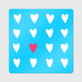 Магнит виниловый Квадрат с принтом Hearts , полимерный материал с магнитным слоем | размер 9*9 см, закругленные углы | Тематика изображения на принте: love | любовь | мимими | сердечки