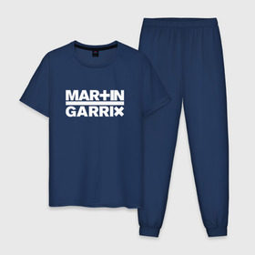 Мужская пижама хлопок с принтом Martin Garrix , 100% хлопок | брюки и футболка прямого кроя, без карманов, на брюках мягкая резинка на поясе и по низу штанин
 | animals | dj | garrix | house | martin garrix