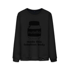 Мужской свитшот хлопок с принтом Nutella , 100% хлопок |  | Тематика изображения на принте: fabulous body | nutella | нутелла | тело