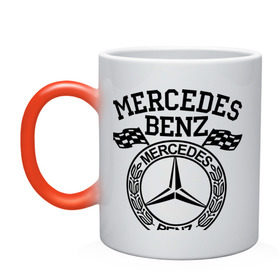 Кружка хамелеон с принтом Mercedes Benz , керамика | меняет цвет при нагревании, емкость 330 мл | Тематика изображения на принте: benz | merсedes | авто | бенз | мерседес