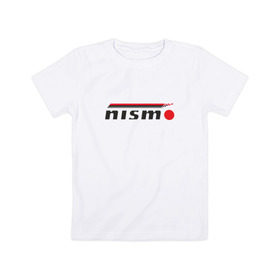 Детская футболка хлопок с принтом Nismo , 100% хлопок | круглый вырез горловины, полуприлегающий силуэт, длина до линии бедер | Тематика изображения на принте: nismo | nissan | лого | низмо | нисан