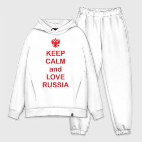 Мужской костюм хлопок OVERSIZE с принтом KEEP CALM and LOVE RUSSIA ,  |  | Тематика изображения на принте: keep calm | keep calm and love russiarussia | россия | я русский