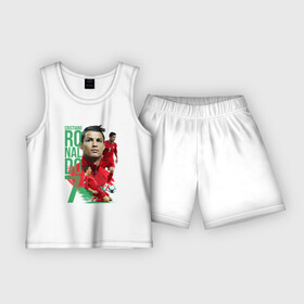 Детская пижама с шортами хлопок с принтом Ronaldo ,  |  | Тематика изображения на принте: роналдо