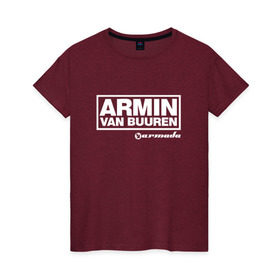 Женская футболка хлопок с принтом Armin van Buuren , 100% хлопок | прямой крой, круглый вырез горловины, длина до линии бедер, слегка спущенное плечо | armada | armin van buuren | trance | армин