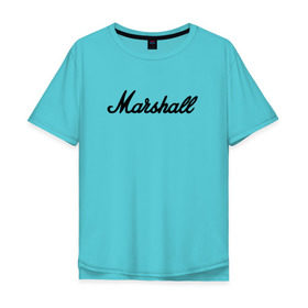 Мужская футболка хлопок Oversize с принтом Marshall logo , 100% хлопок | свободный крой, круглый ворот, “спинка” длиннее передней части | guitars | marshall | music | гитары | музыка
